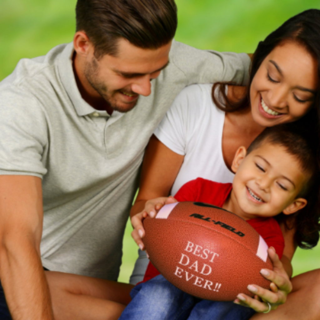 Customized Personalized Father's Day Football "Best Dad Ever"