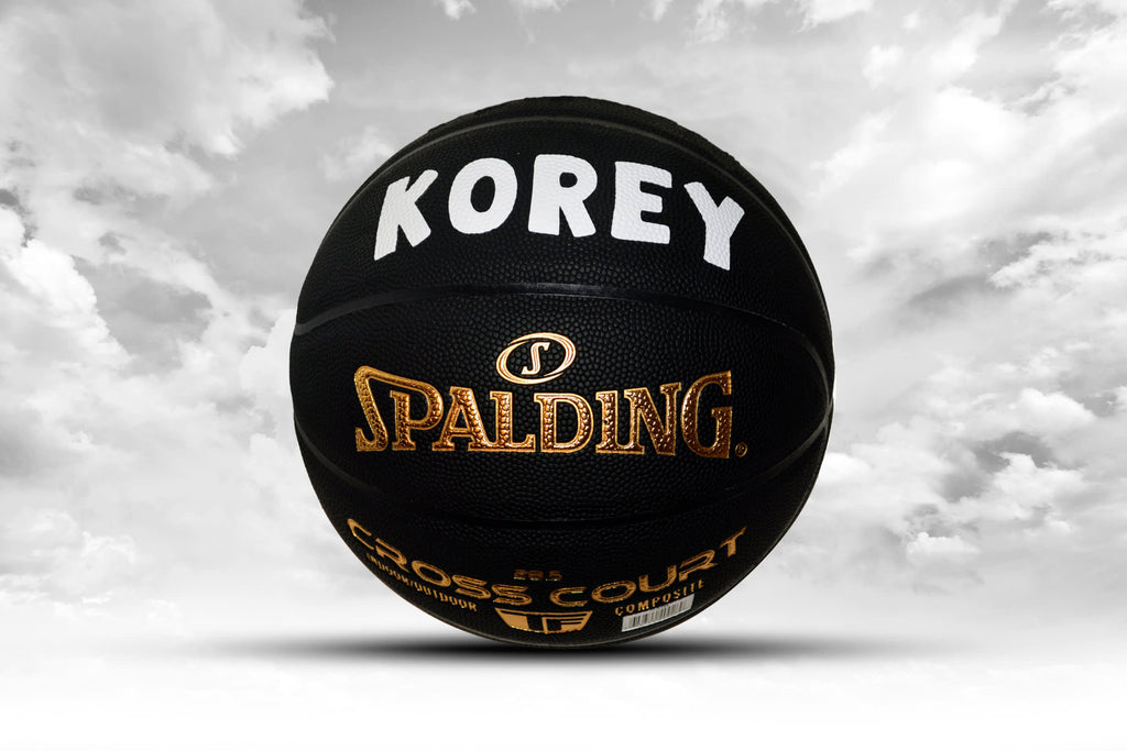 Personalized Spalding Cross Court Basketball Black/Gold