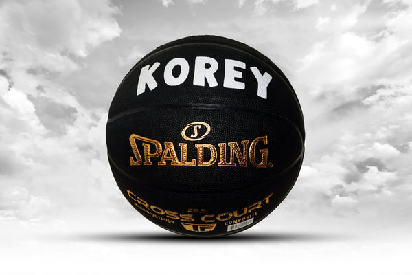 Personalized Spalding Cross Court Basketball Black/Gold
